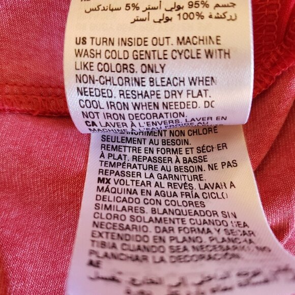 JM Collection Red Hot & Black Beaded Blouse Sheer Bell Sleeves, Size XL - Picture 5 of 9